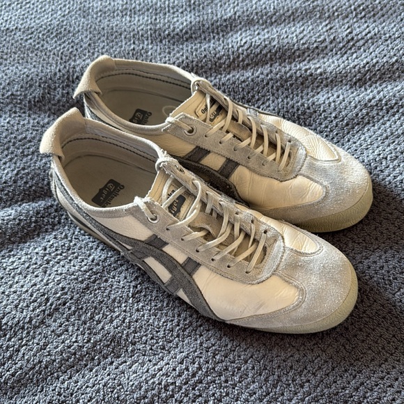 Onitsuka Tiger Mexico 66 White Gray Suede Leather Sneakers 6.5 Retro Low Top - Picture 3 of 14